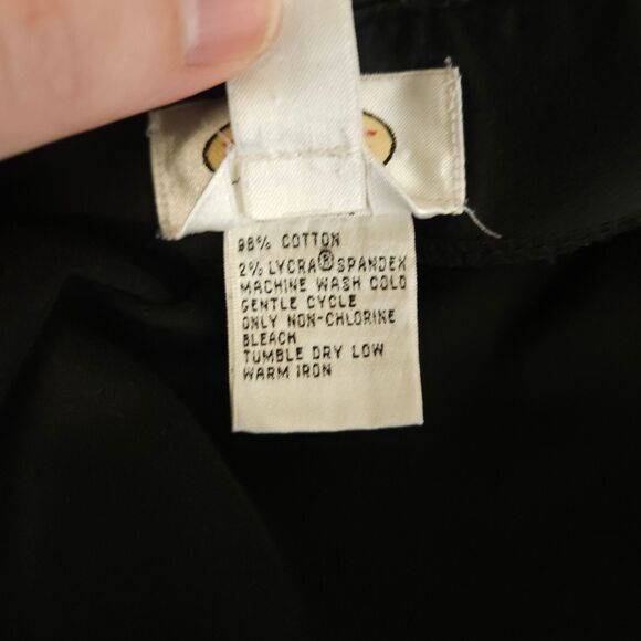 VTG Talbots Womens 12 32x25 Black Stretch High-Rise Side-Zip Button Ankle Pants - Picture 5 of 8